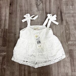 Peek Aren't You Curious White Lace Tank Size 4/5 NWT